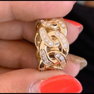 14Kt gold Daimond Cuban ring